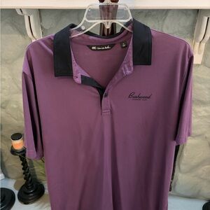 Travis Mathew Purple and Black Polo Shirt